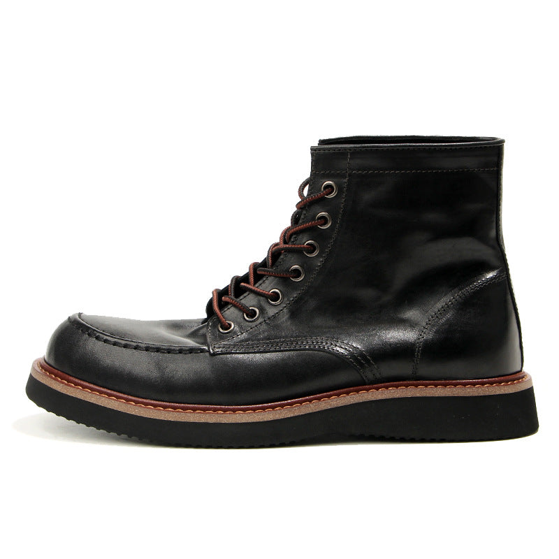 Retro Men's boots Genuine leather Men's ankle boots Handmade Luxury Men's shoes leather Boots Cowhide Business boots Quality