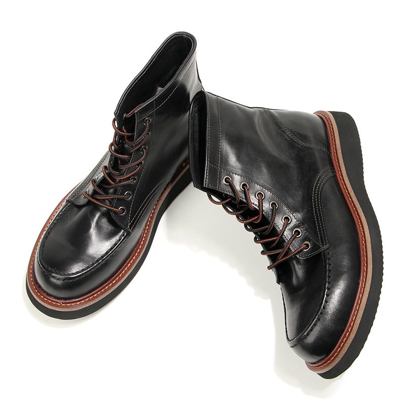 Retro Men's boots Genuine leather Men's ankle boots Handmade Luxury Men's shoes leather Boots Cowhide Business boots Quality