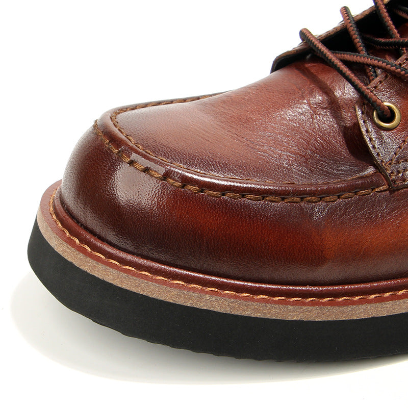 Retro Men's boots Genuine leather Men's ankle boots Handmade Luxury Men's shoes leather Boots Cowhide Business boots Quality