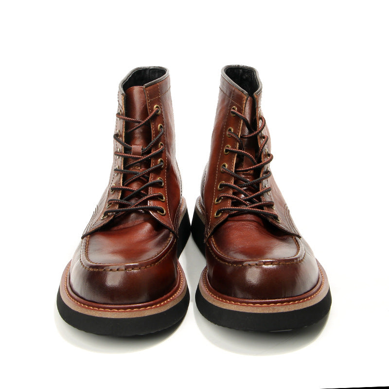 Retro Men's boots Genuine leather Men's ankle boots Handmade Luxury Men's shoes leather Boots Cowhide Business boots Quality