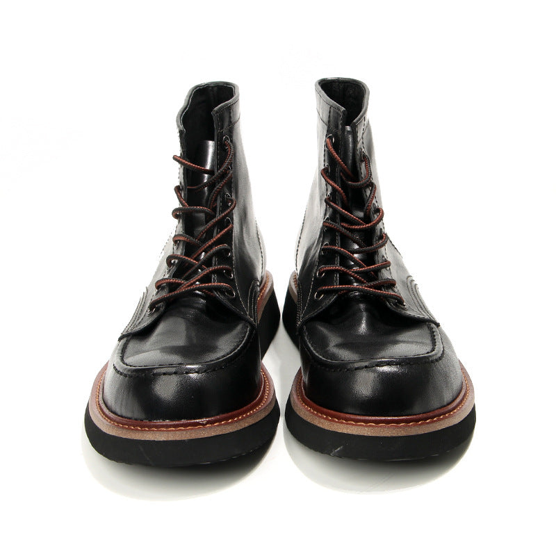 Retro Men's boots Genuine leather Men's ankle boots Handmade Luxury Men's shoes leather Boots Cowhide Business boots Quality