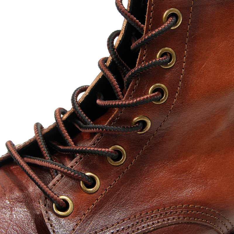 Retro Men's boots Genuine leather Men's ankle boots Handmade Luxury Men's shoes leather Boots Cowhide Business boots Quality