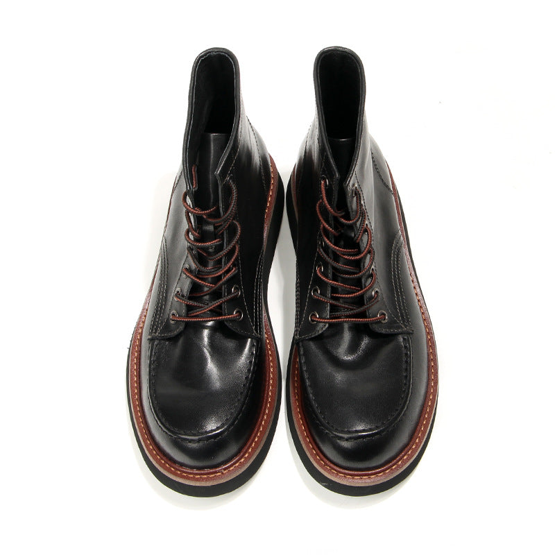 Retro Men's boots Genuine leather Men's ankle boots Handmade Luxury Men's shoes leather Boots Cowhide Business boots Quality