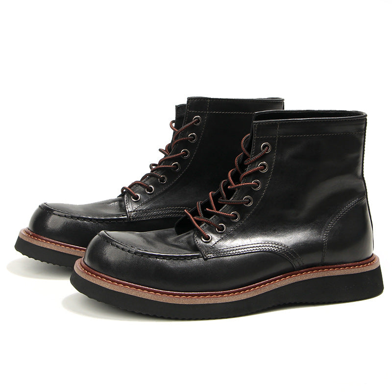 Retro Men's boots Genuine leather Men's ankle boots Handmade Luxury Men's shoes leather Boots Cowhide Business boots Quality