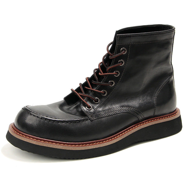 Retro Men's boots Genuine leather Men's ankle boots Handmade Luxury Men's shoes leather Boots Cowhide Business boots Quality
