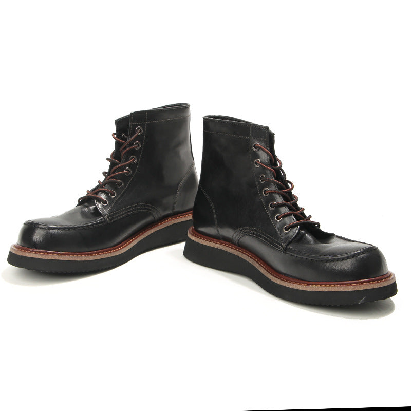 Retro Men's boots Genuine leather Men's ankle boots Handmade Luxury Men's shoes leather Boots Cowhide Business boots Quality
