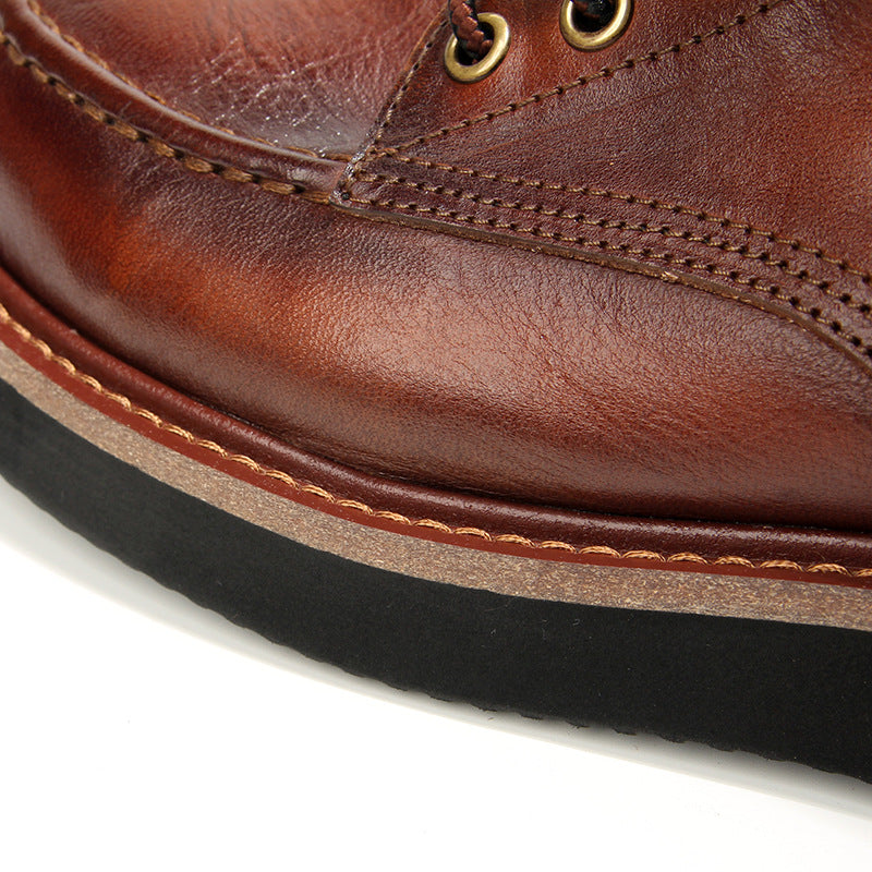Retro Men's boots Genuine leather Men's ankle boots Handmade Luxury Men's shoes leather Boots Cowhide Business boots Quality