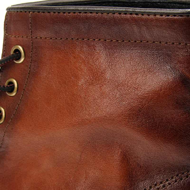 Retro Men's boots Genuine leather Men's ankle boots Handmade Luxury Men's shoes leather Boots Cowhide Business boots Quality