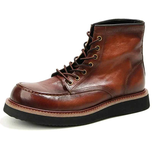 Retro Men's boots Genuine leather Men's ankle boots Handmade Luxury Men's shoes leather Boots Cowhide Business boots Quality