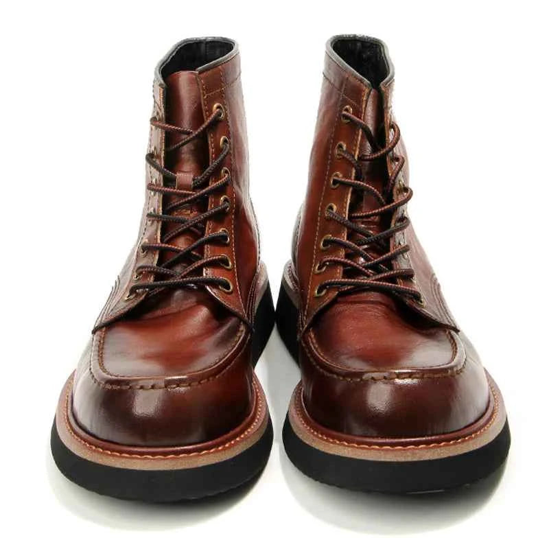 Retro Men's boots Genuine leather Men's ankle boots Handmade Luxury Men's shoes leather Boots Cowhide Business boots Quality