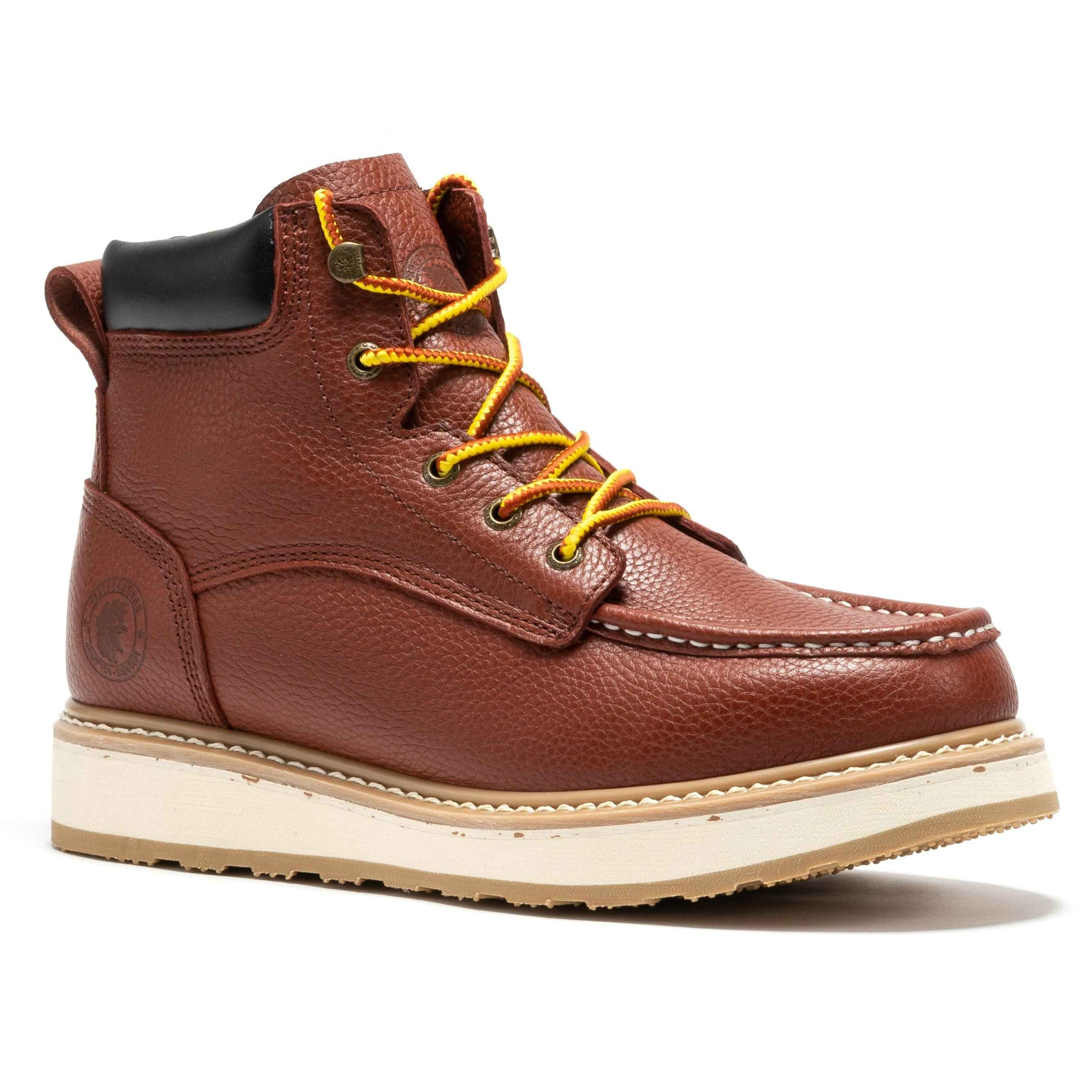 ROCKROOSTER Walker Men's Work Boots 6 Inch Brown Soft Toe Wedge SAP360 - Durable Comfort for Every Job